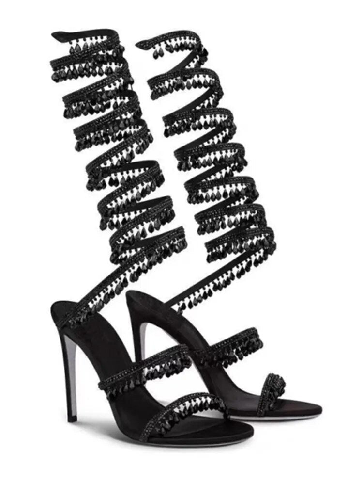 Nisha Rhinestone High Heels