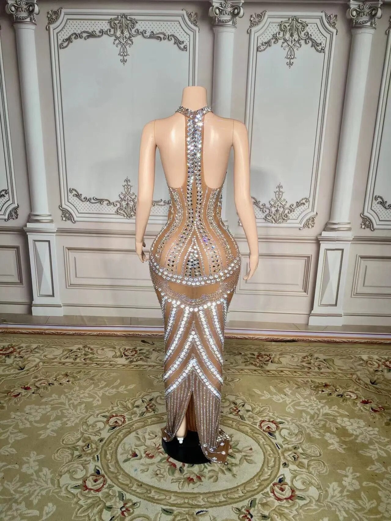 Nude Aesthetic Mesh Dress
