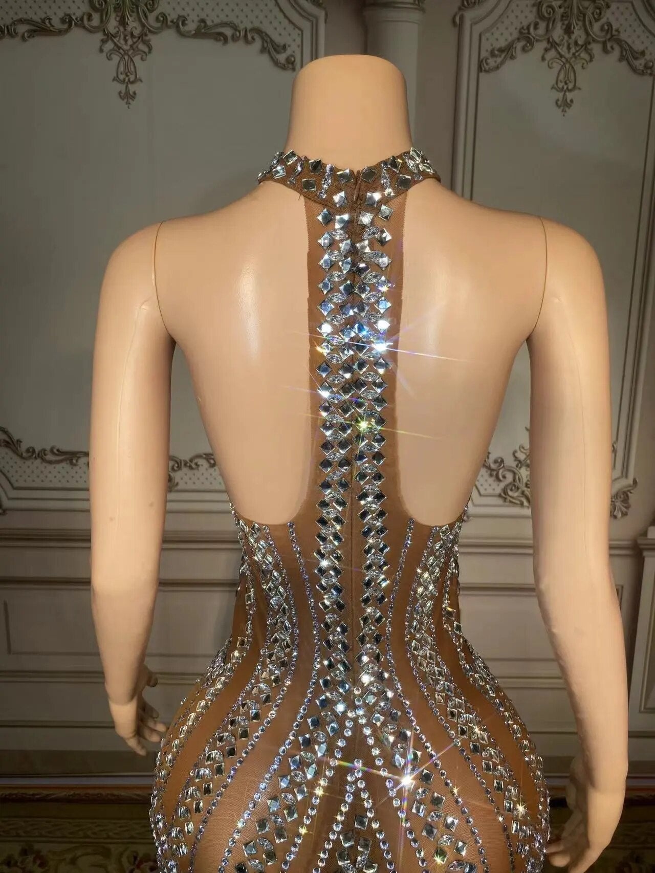 Nude Aesthetic Mesh Dress