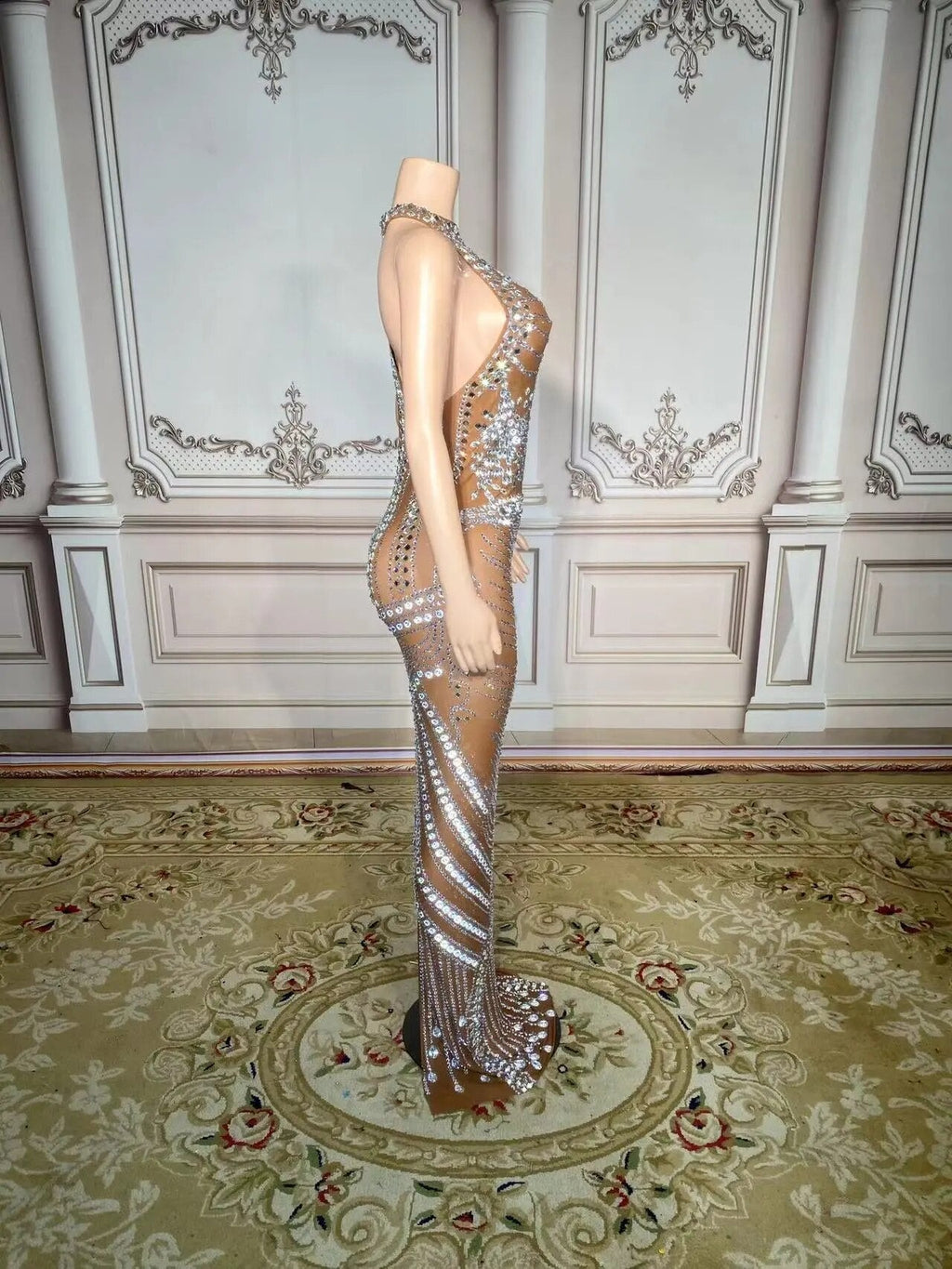 Nude Aesthetic Mesh Dress