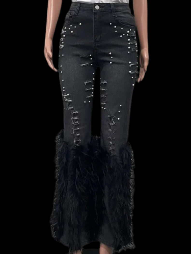 Cynthia Flare Feather Jeans