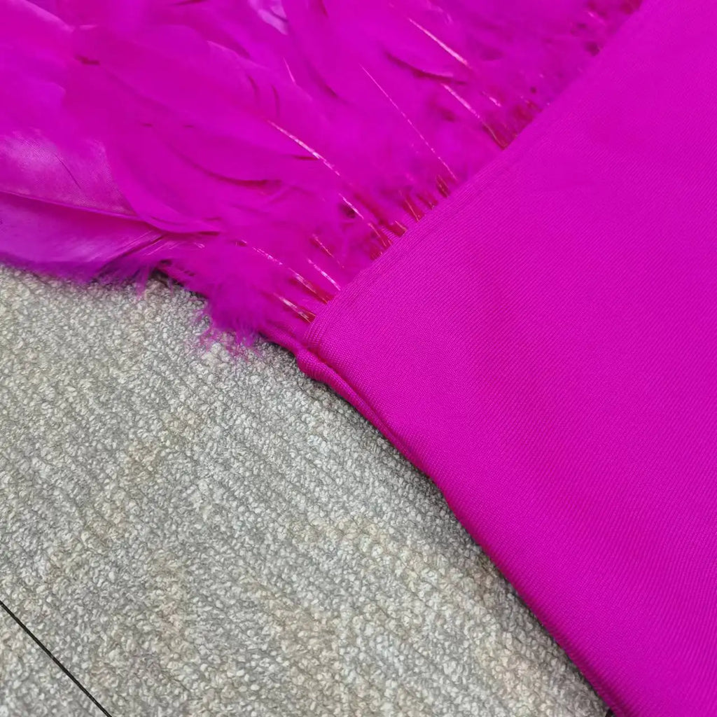 Olivia Feather Bandage Dress