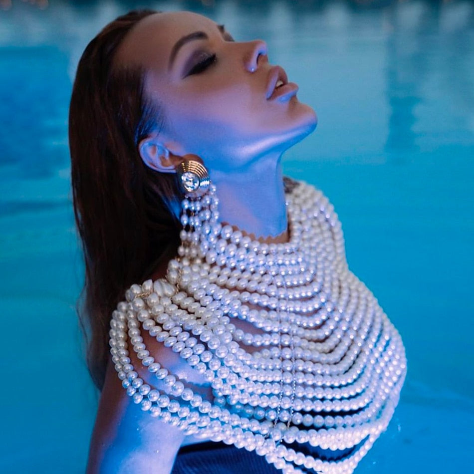 Pearl Bustier Beaded Crop Top