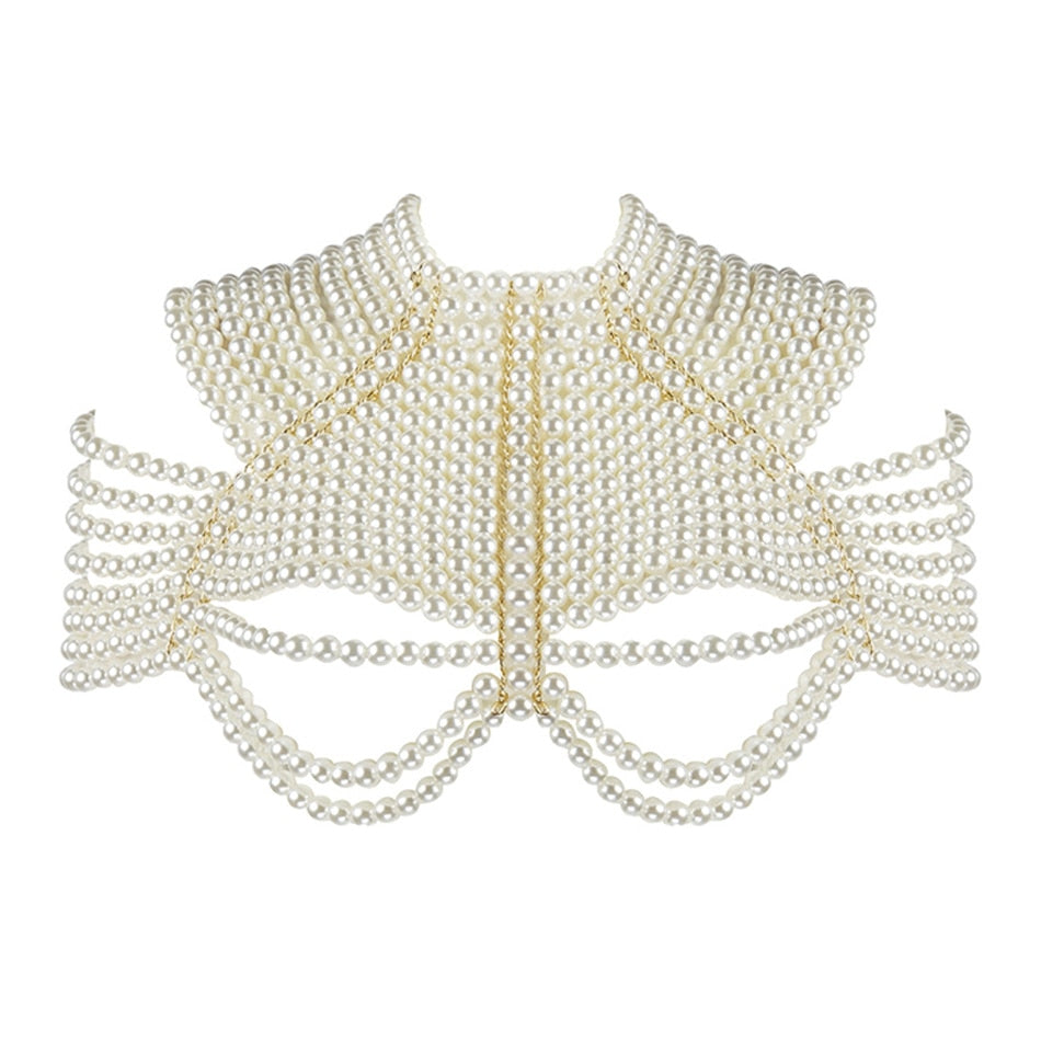 Pearl Bustier Beaded Crop Top
