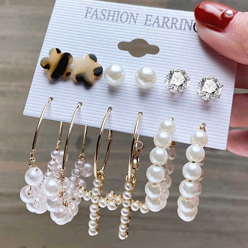 Pearl Earrings Set