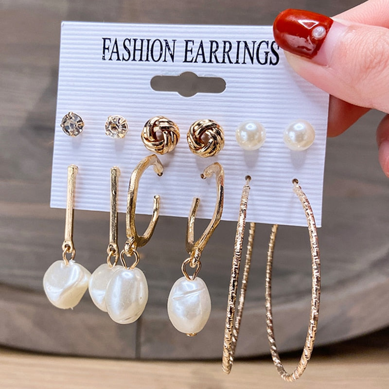Pearl Earrings Set