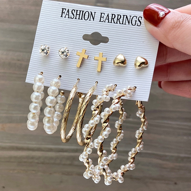 Pearl Earrings Set