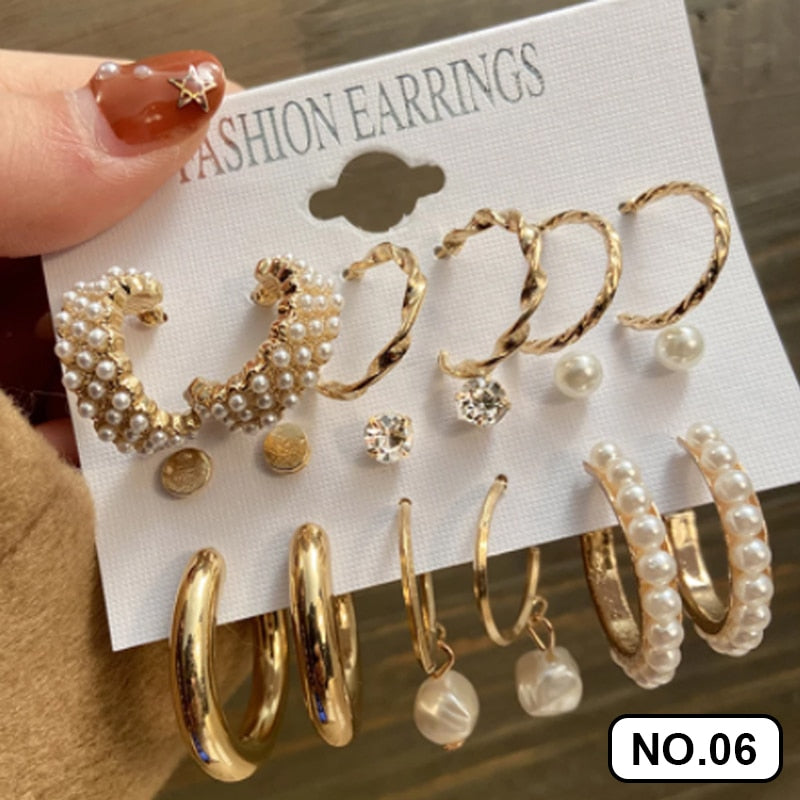 Pearl Earrings Set