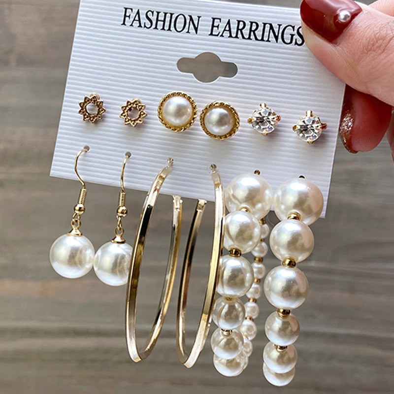 Pearl Earrings Set