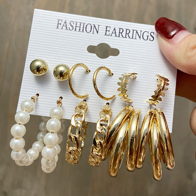 Pearl Earrings Set