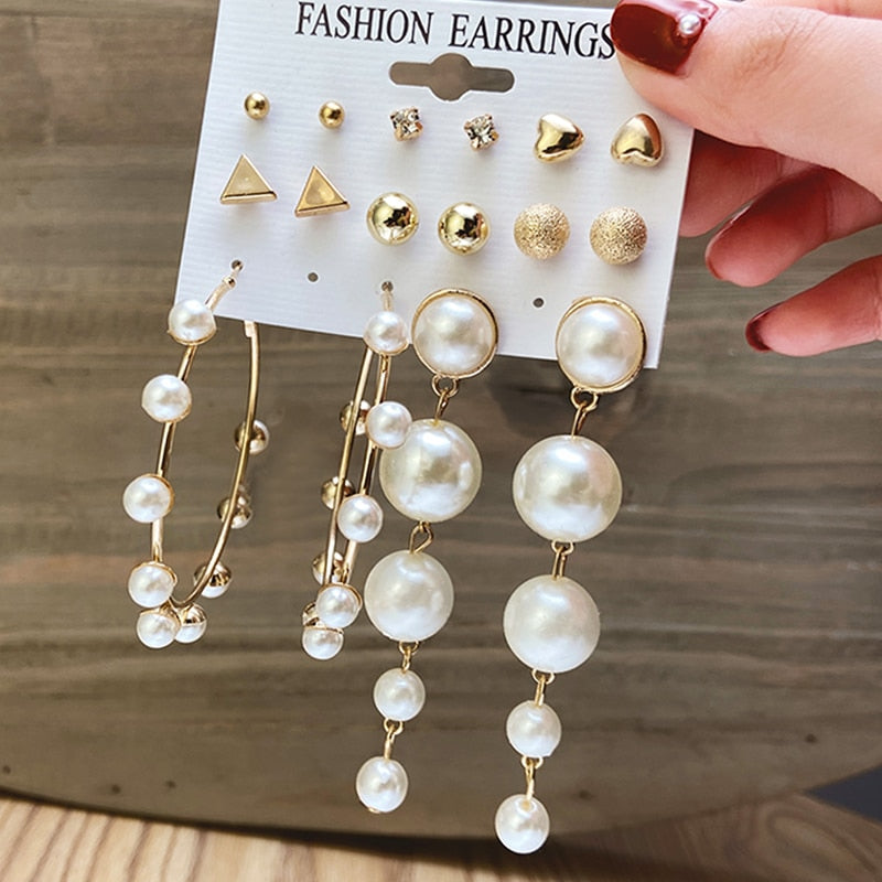 Pearl Earrings Set