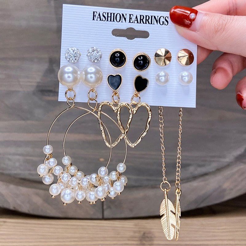 Pearl Earrings Set
