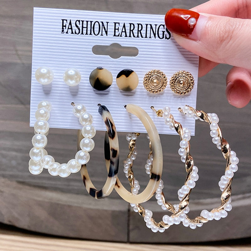 Pearl Earrings Set