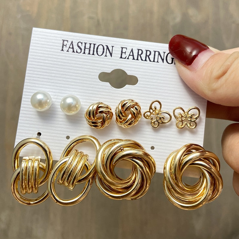 Pearl Earrings Set