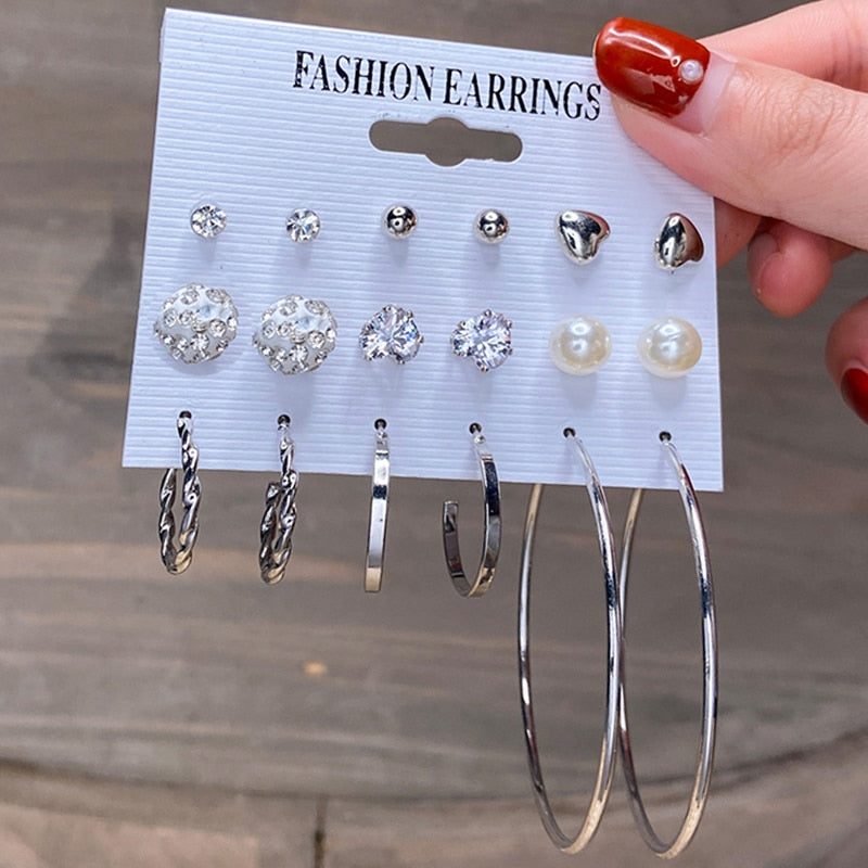 Pearl Earrings Set