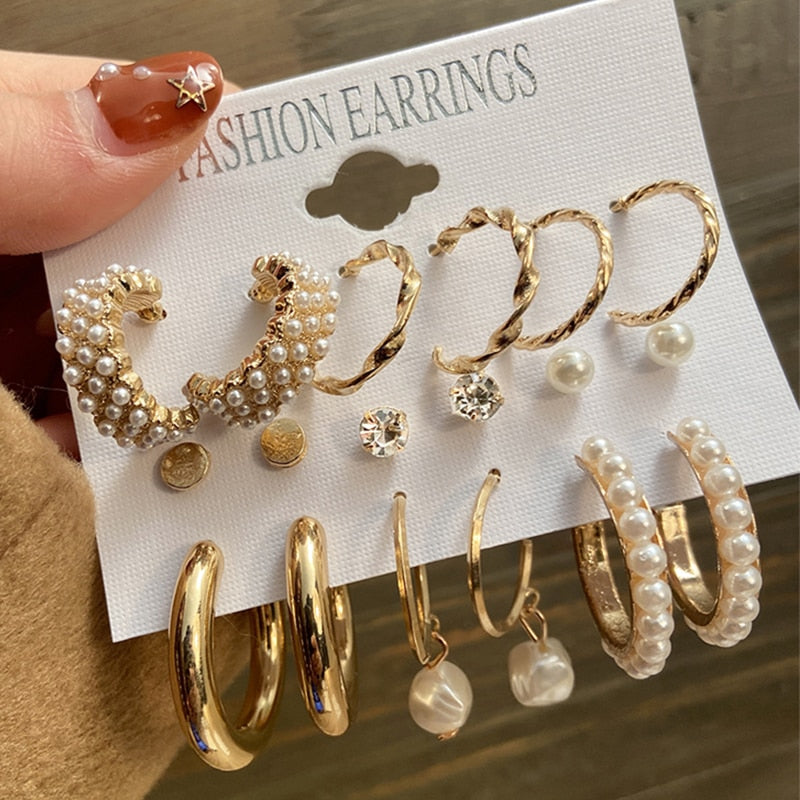 Pearl Earrings Set