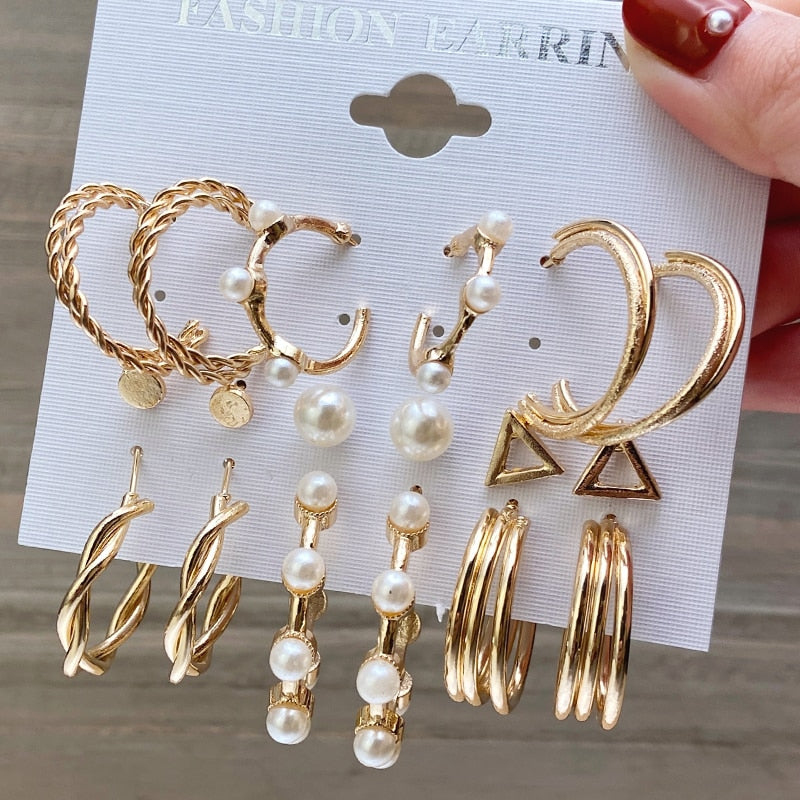 Pearl Earrings Set