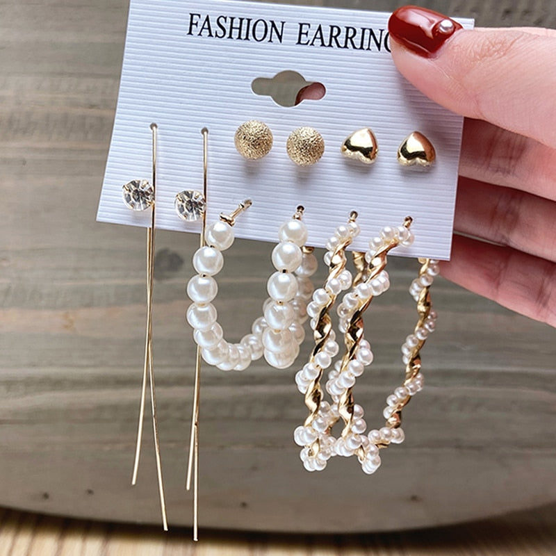 Pearl Earrings Set