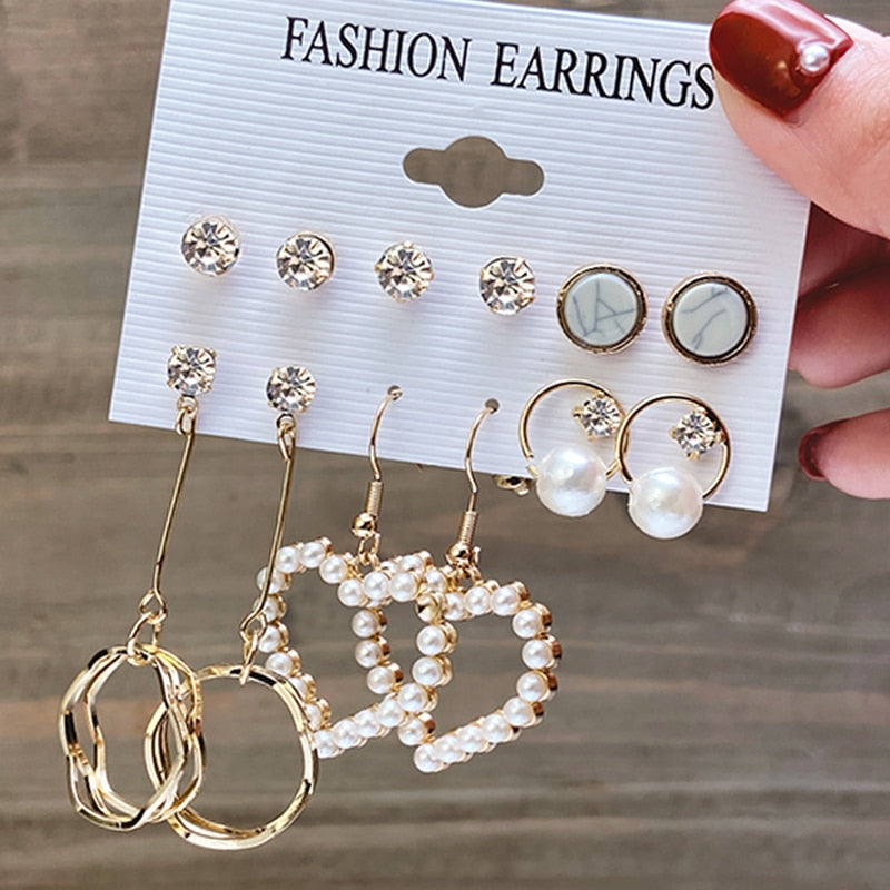 Pearl Earrings Set