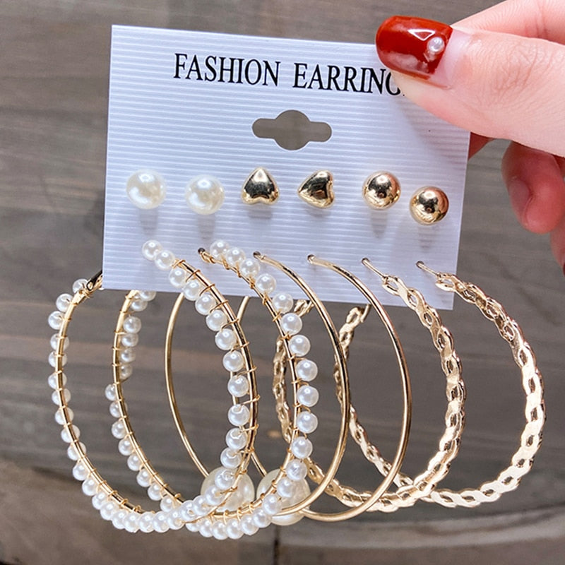 Pearl Earrings Set