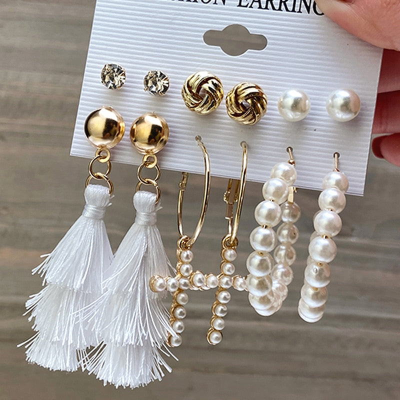 Pearl Earrings Set
