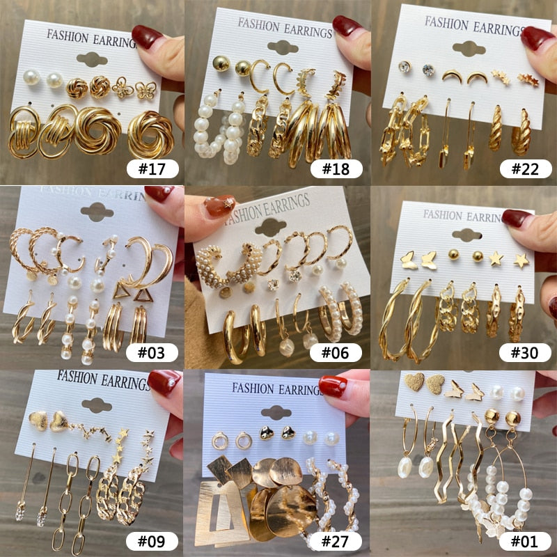 Pearl Earrings Set
