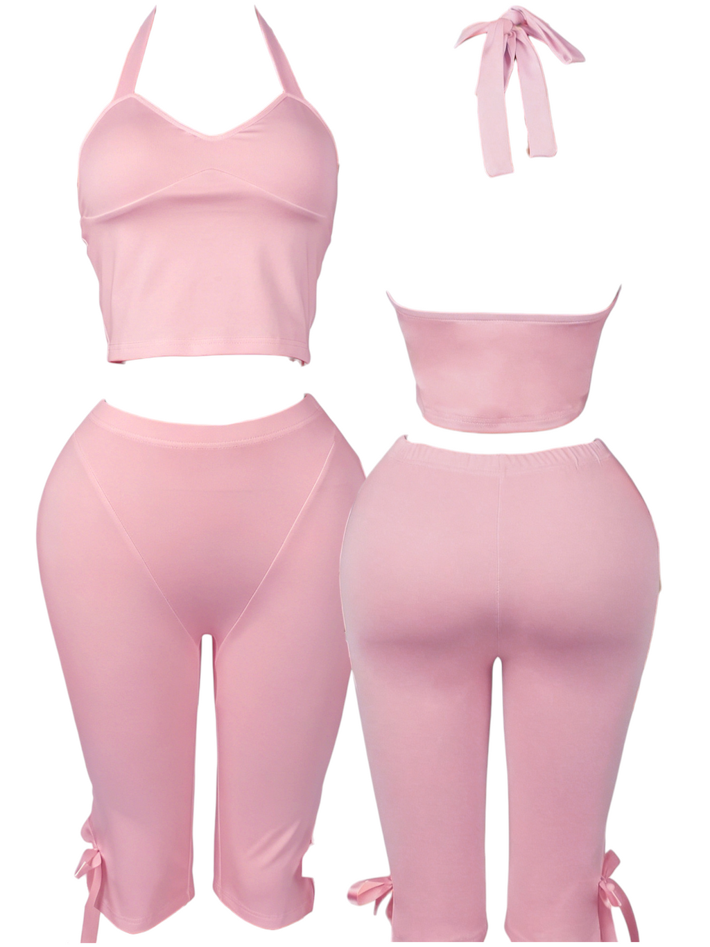 Bow Tie Capri Pants Set