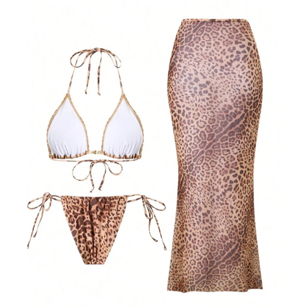 Leopard Bikini 3pcs Set