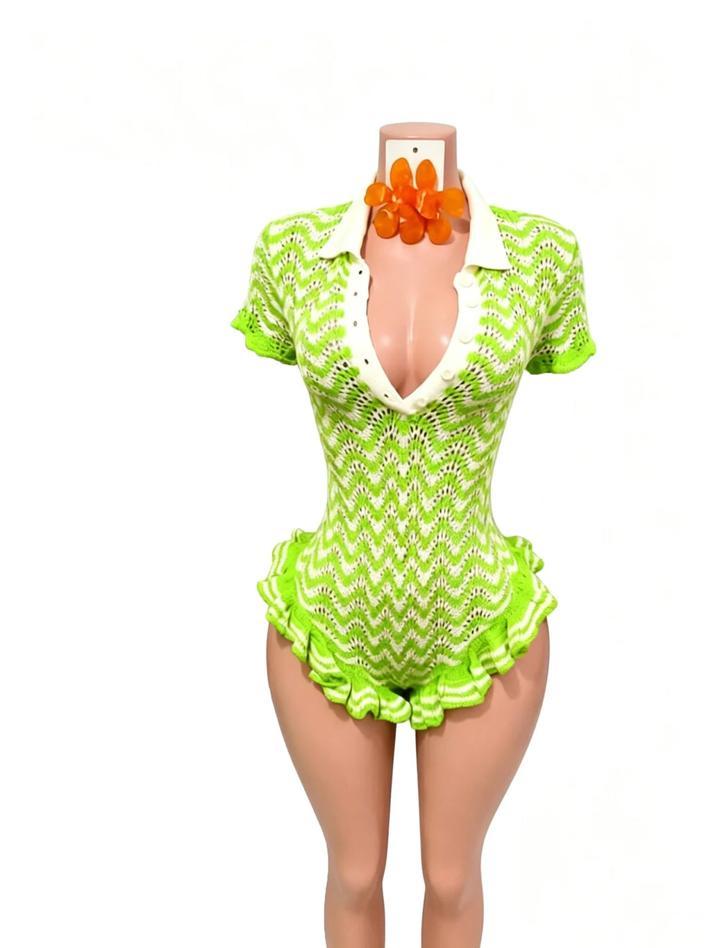Esha Knit Ruffle Romper