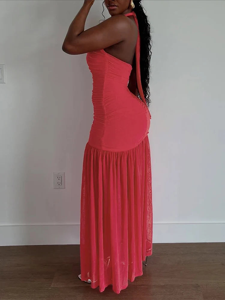 Lisa Ruched Maxi Dress