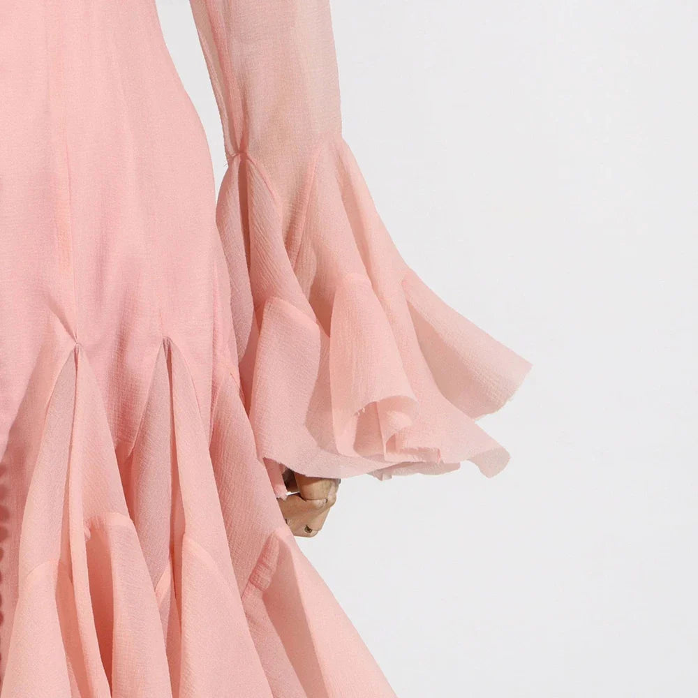 Lory Peated Flare Midi Dress