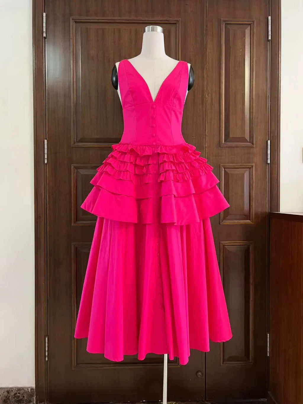Jenae Puff Midi Dress