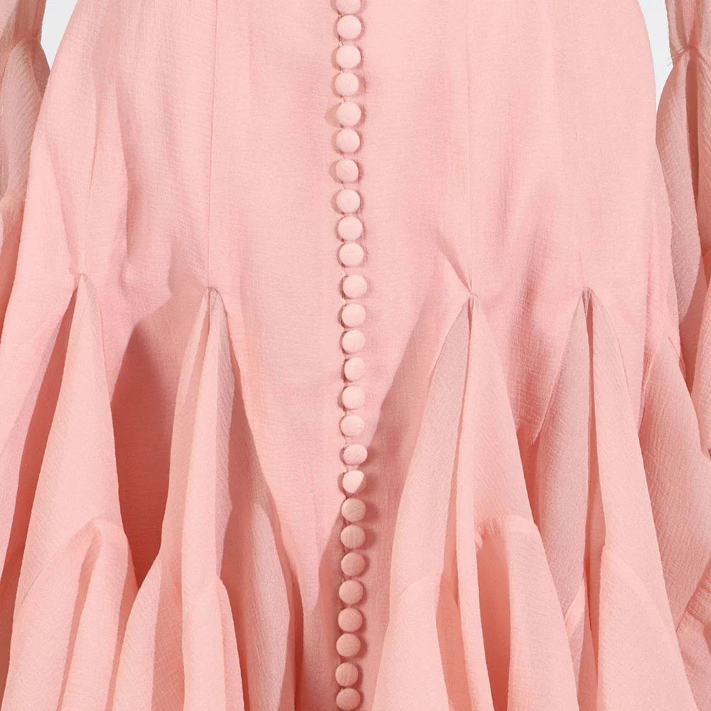 Lory Peated Flare Midi Dress
