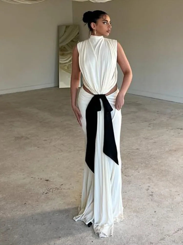 Bowknot Mermaid Maxi Dress