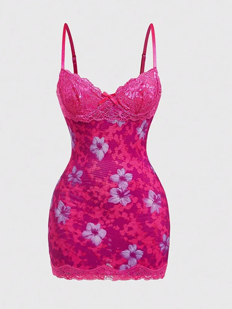 Floral Lace Mini Dress