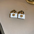 Leather Handbag Shape Earrings