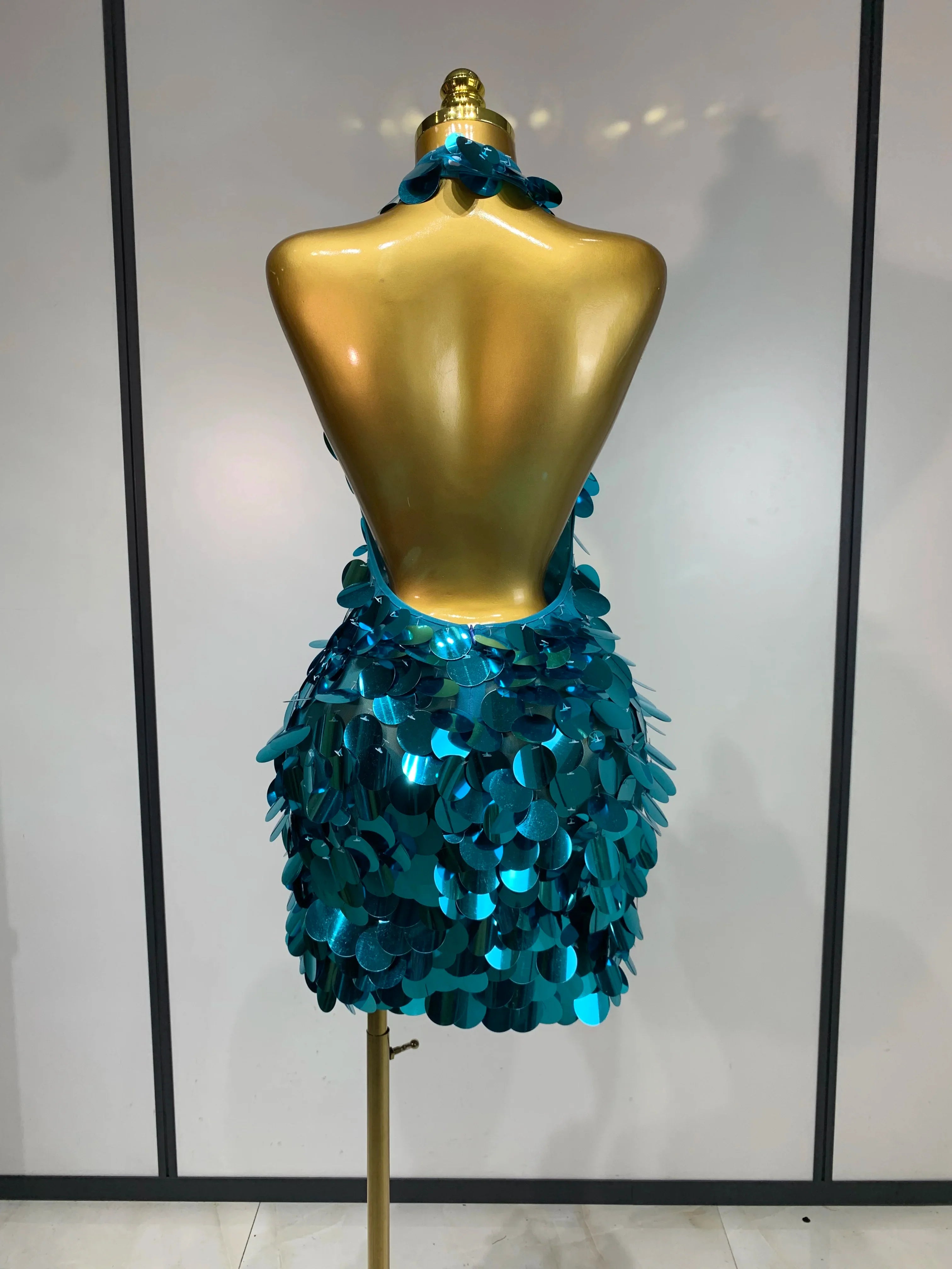 Marissa Sequins Backless Mini Dress