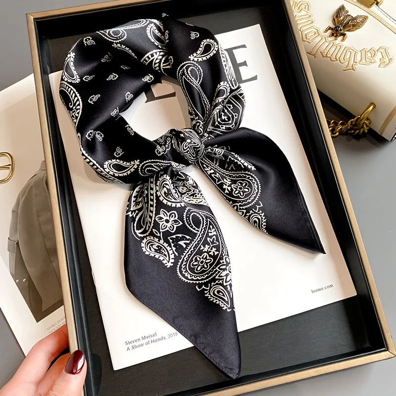 Houndstooth Printed Vintage Headscarf