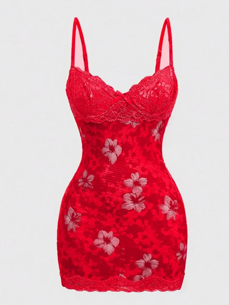 Floral Lace Mini Dress