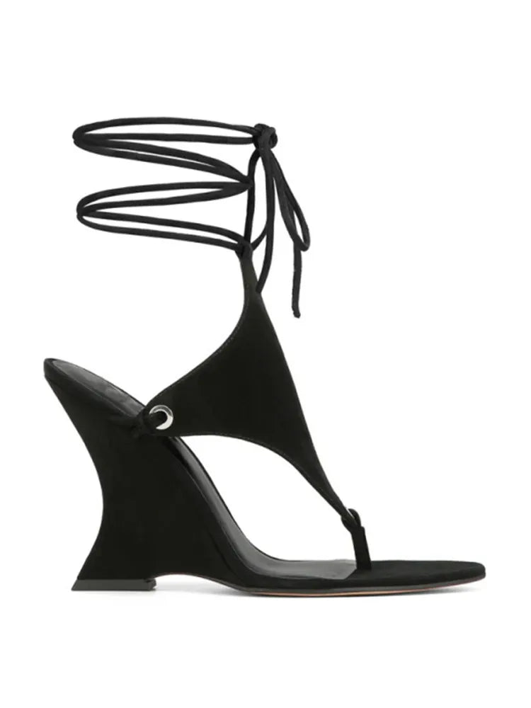 Ankle Strap Wedge High Heels