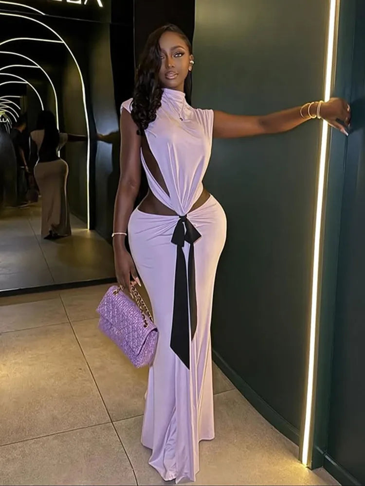 Bowknot Mermaid Maxi Dress