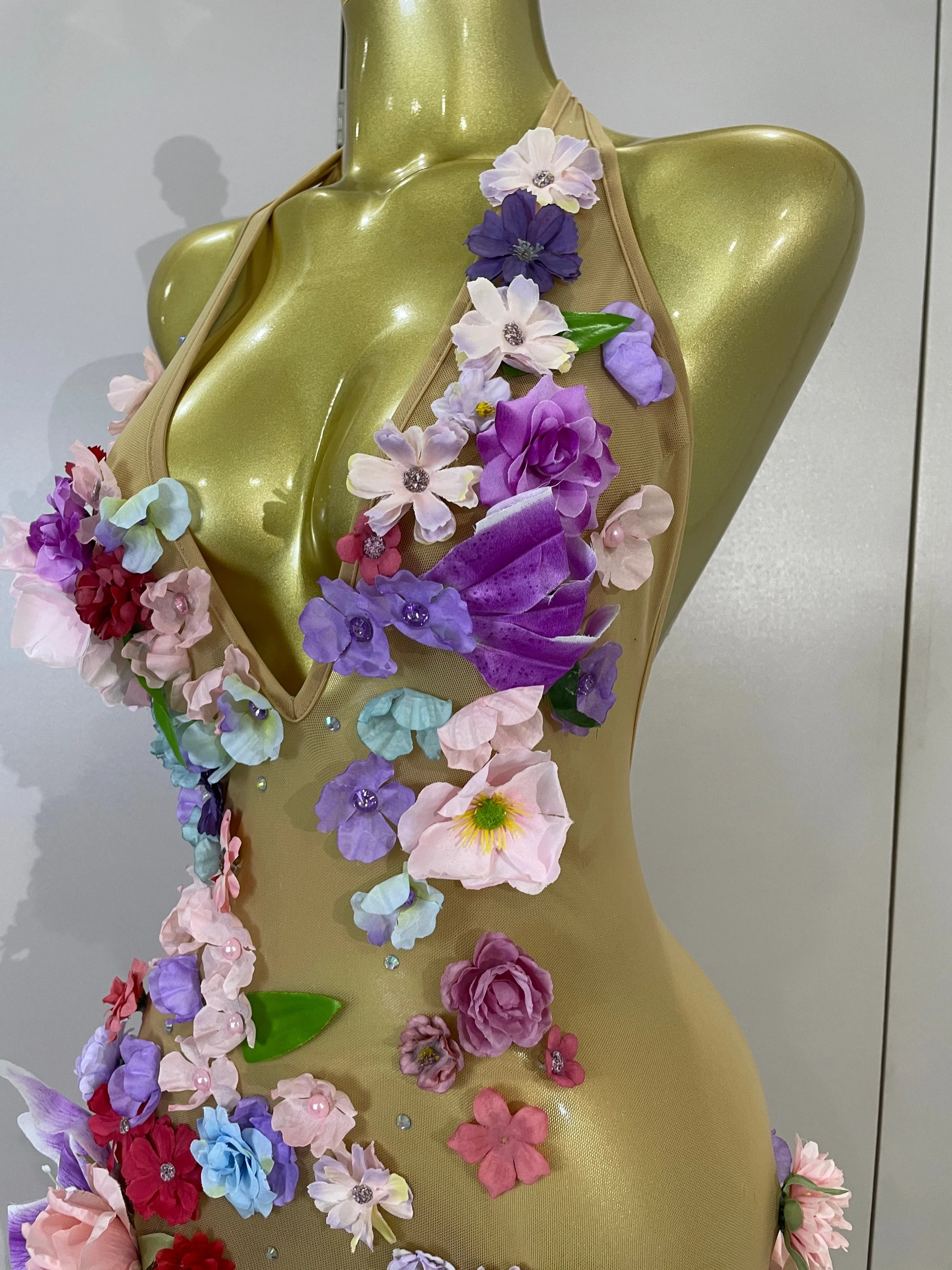 Luxe Flower Mesh Maxi Dress