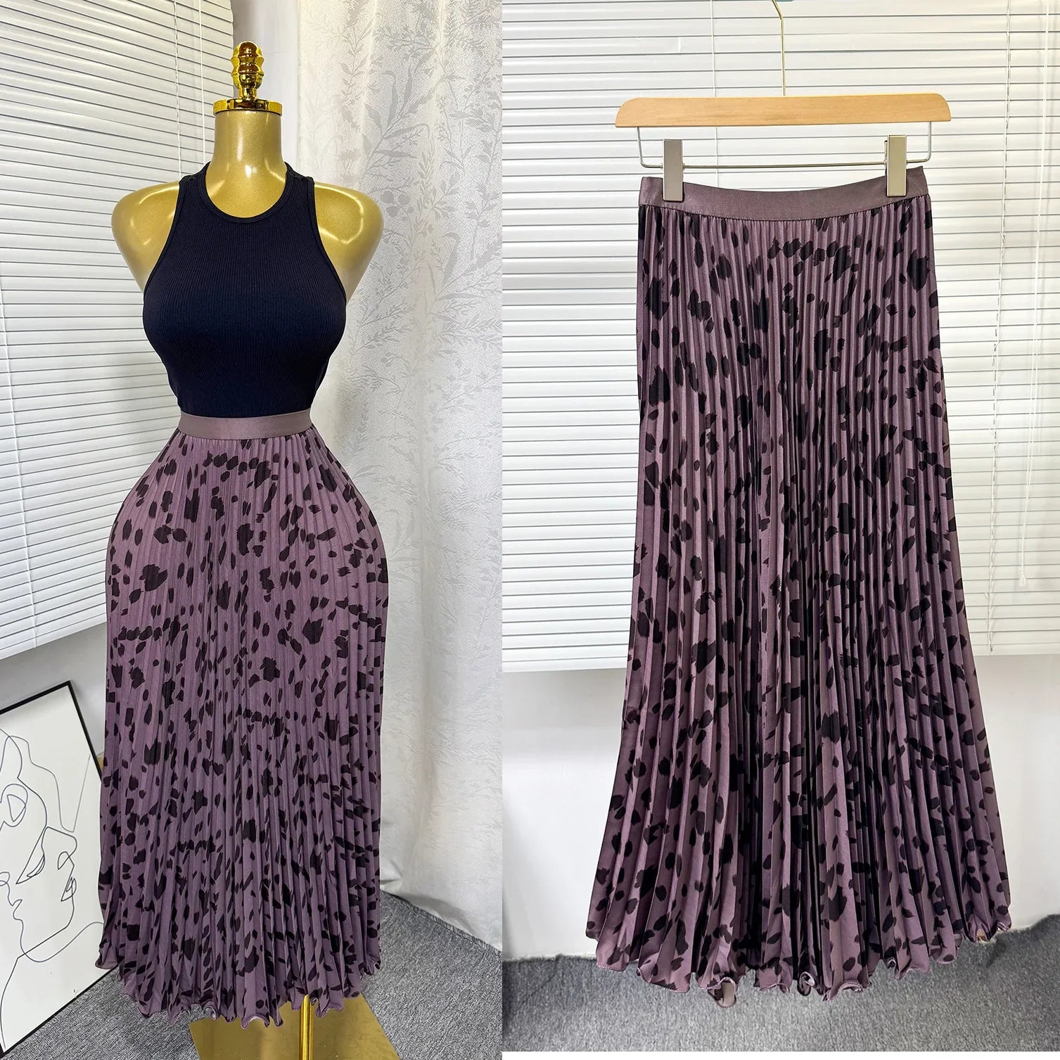 Kiana High Waist Skirt Set