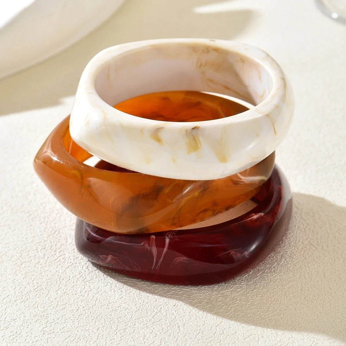 3Pcs Acrylic Chunky Bracelet