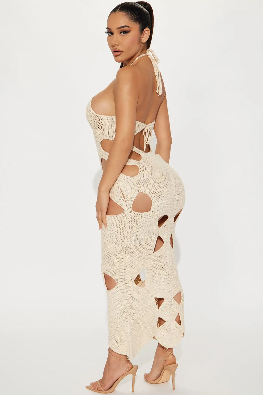 Coquette Crochet Midi Dress
