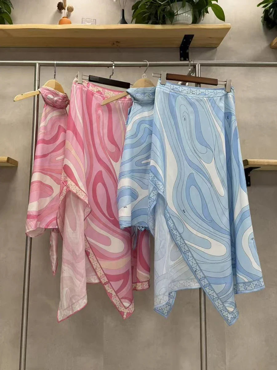 Marble Vintage Maxi Skirt Set