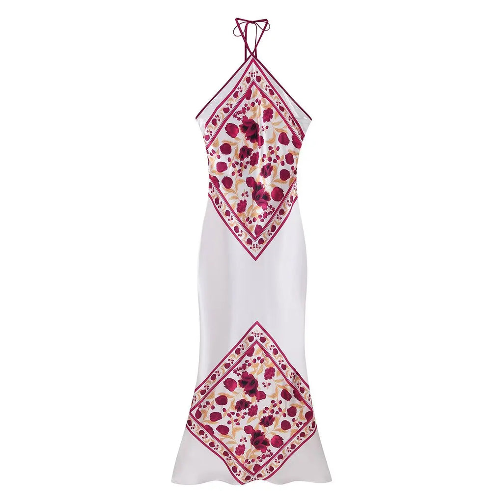Esther Floral Satin Maxi Dress