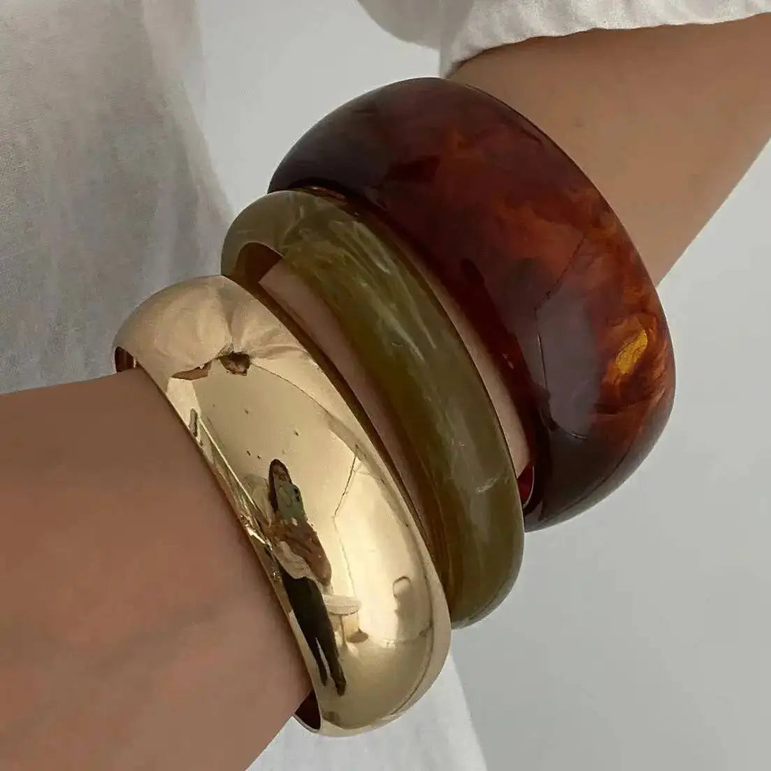 3pcs Boho Resin Bangle Bracelet