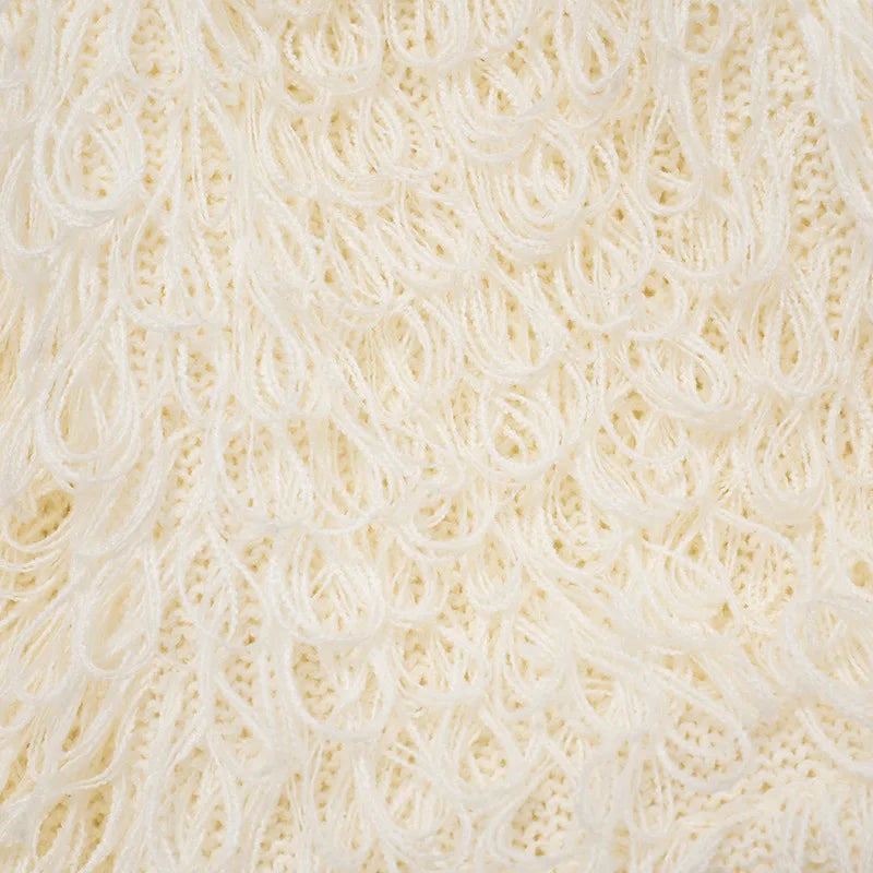 Knit Sweater Fringe Skirt Set