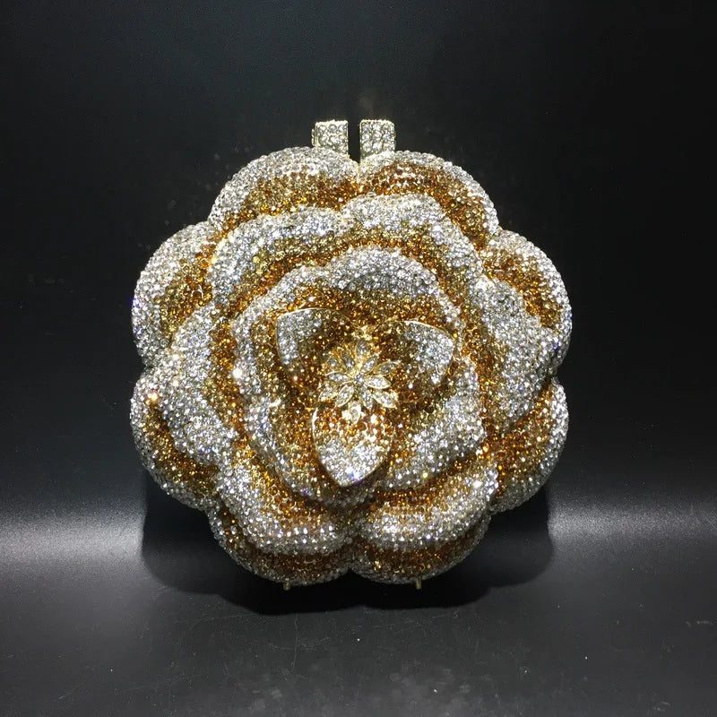 Floral Crystal Clutch Purse